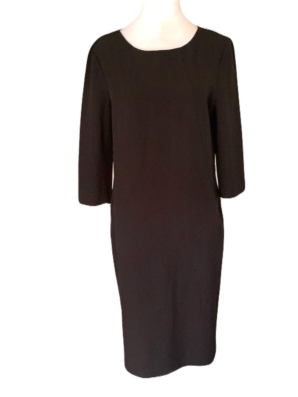 MM.LaFleur Women’s 12 Classic Black Midi Dress Minimalist Career Professional